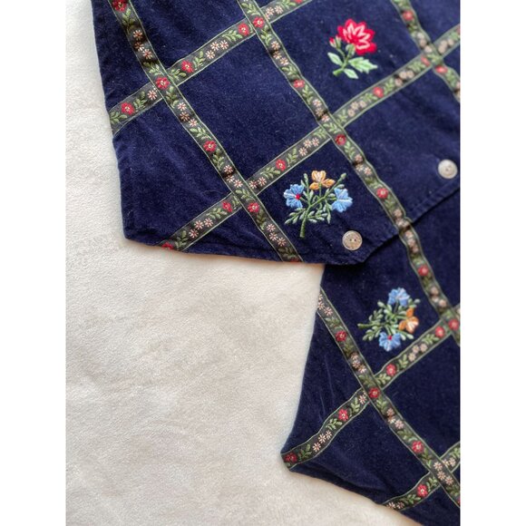Vintage Studio Collection Womans Embroidered Floral Vest Grandmacore - Picture 9 of 11